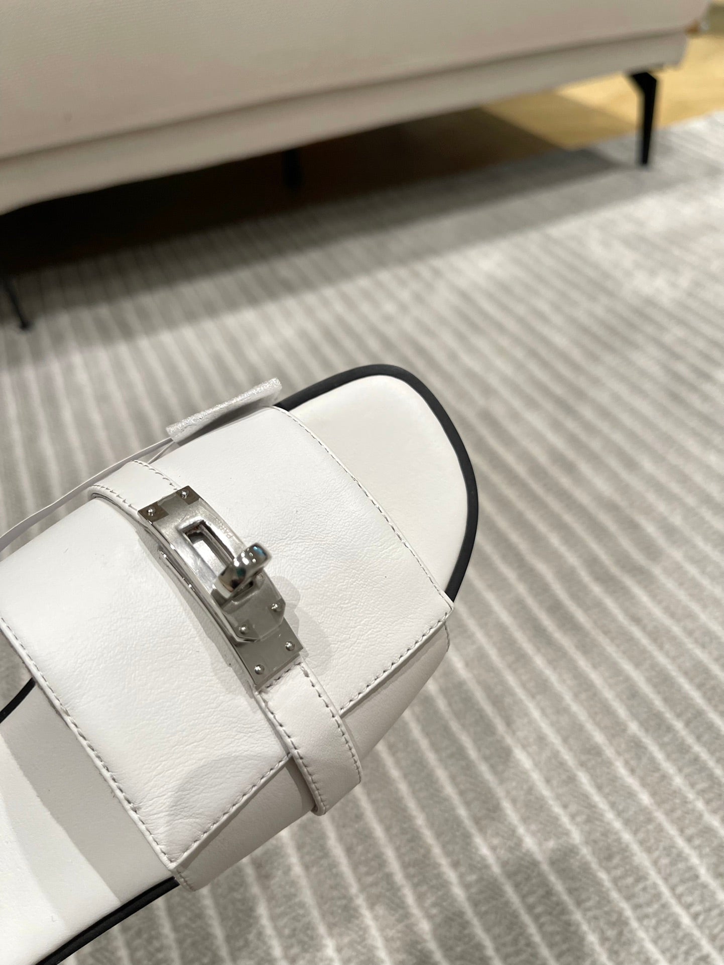 HERMES GABRIEL SANDAL WHITE CALFSKIN