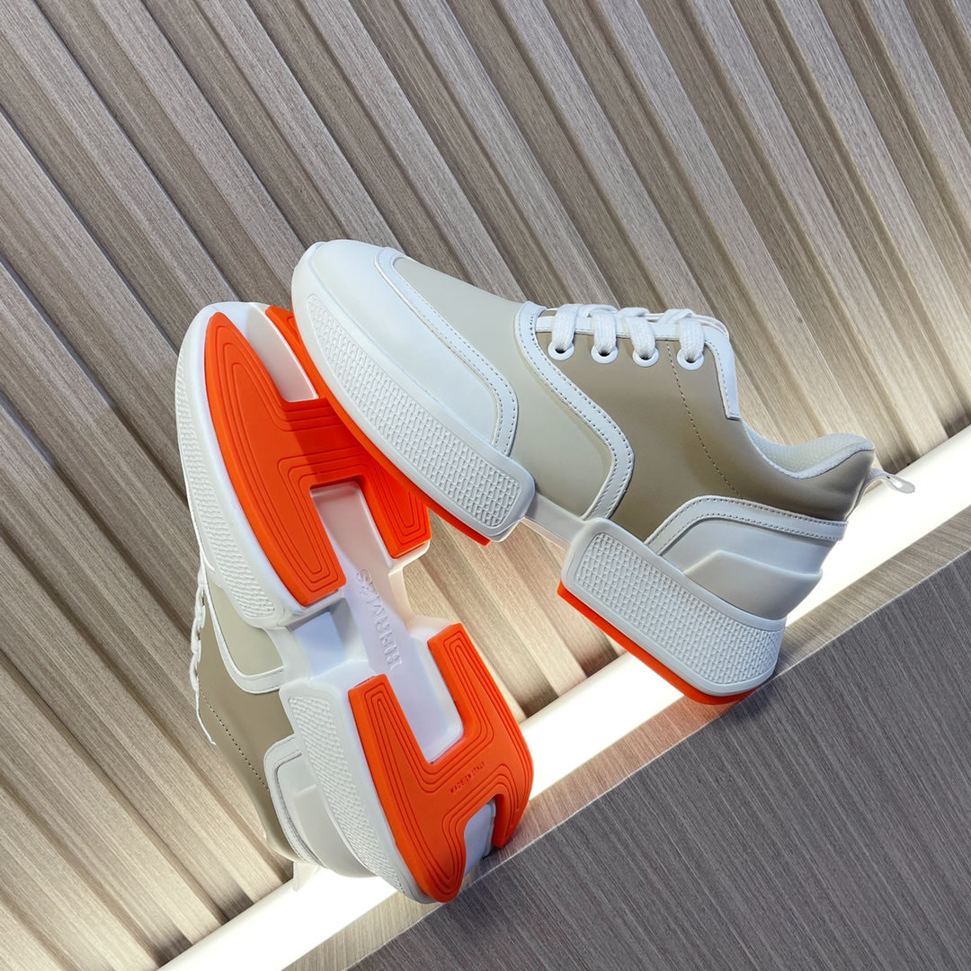 HERMES GIGA SNEAKER BEIGE MIX WHITE CALFSKIN