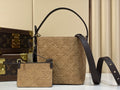 Louis Vuitton Embossed Monogram Bucket Bag with Pouch – Tan