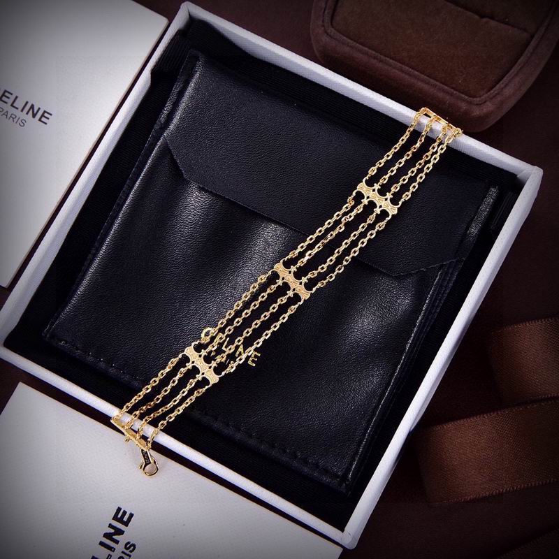 Celine Gold Multi-Strand Chain Bracelet