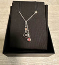 Chanel Silver Red Black Necklace