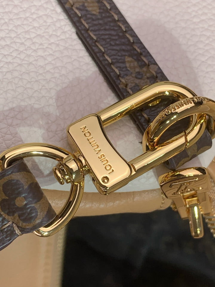 Louis Vuitton Tan Zip-Top Shoulder Bag with Monogram Trim