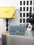 Fendi Blue Monogram Chain Shoulder Bag