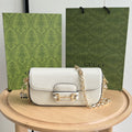 Gucci Horsebit 1955 Mini Bag – White Leather