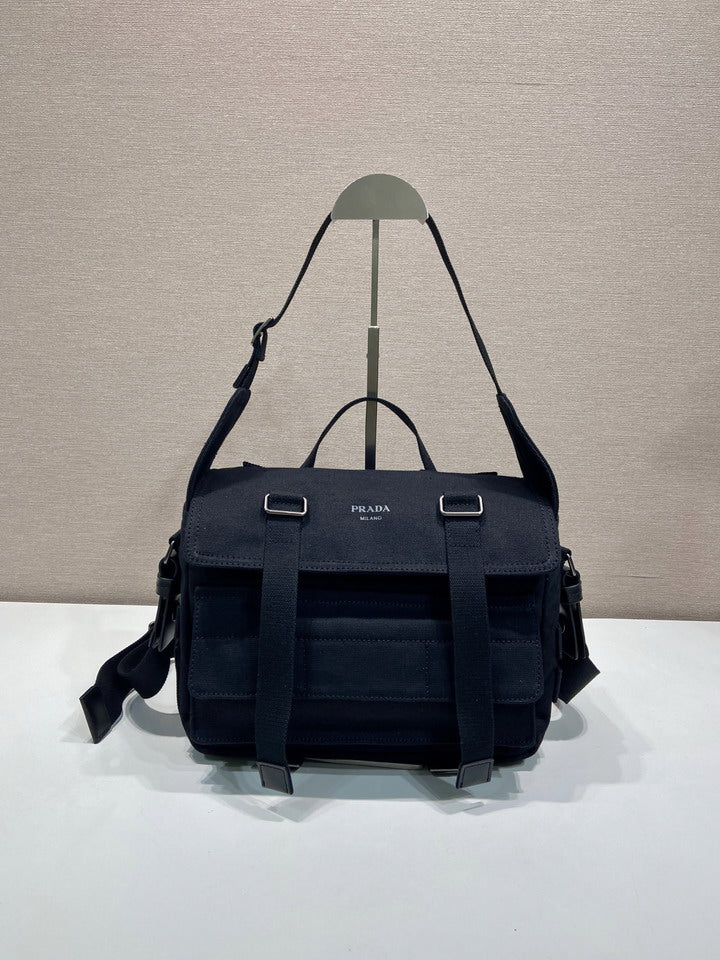 Prada Re-Nylon Messenger Bag in Black
