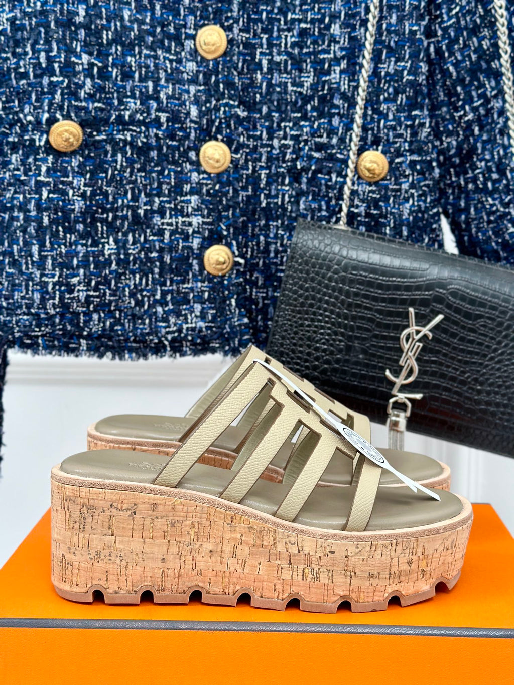 HERMES ISABELLA SANDAL TORTILLA CALFSKIN